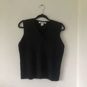 Vintage Nygard Collection Navy Blue Sleeveless V-Neck‎ Knit Top | Size M (10-12)